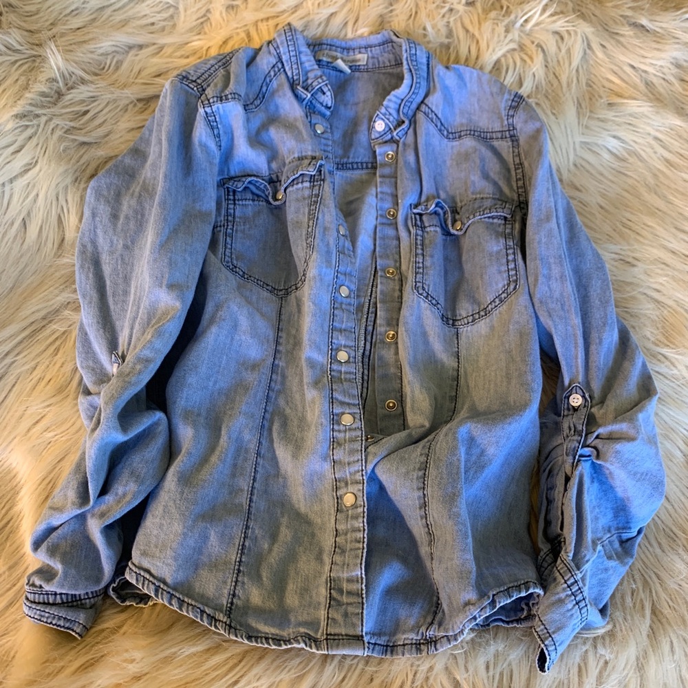 Fake denim button down.